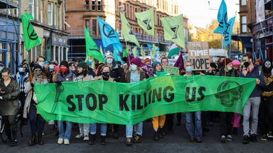 Extinction Rebellion activists participate in a protest, as the UN Climate Change Conference (COP26) takes place, in Glasgow, Scotland, Britain, November 4, 2021. REUTERS/Russell Cheyne  